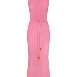Сукня в’язана з регулюванням на талії рожевий
