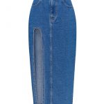 Спідниця джинсова широкий виріз блакитний