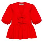 Сорочка на зав’язках з коротким рукавом червоний